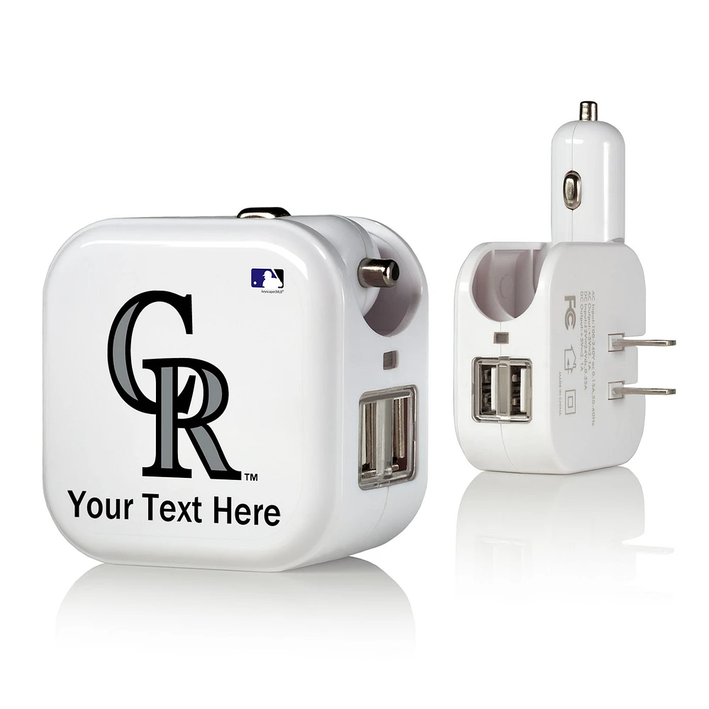 Colorado Rockies Personalized 2-In-1 USB Charger
