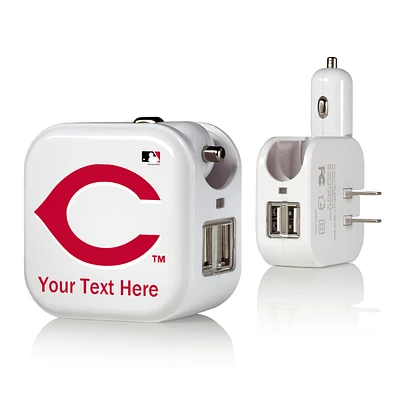 Cincinnati Reds Personalized 2-In-1 USB Charger