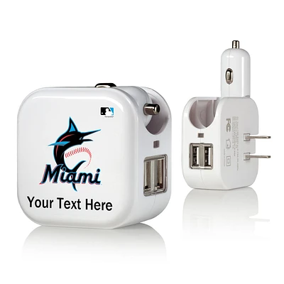 Miami Marlins Personalized 2-In-1 USB Charger
