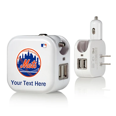 New York Mets Personalized 2-In-1 USB Charger