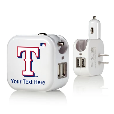 Texas Rangers Personalized 2-In-1 USB Charger