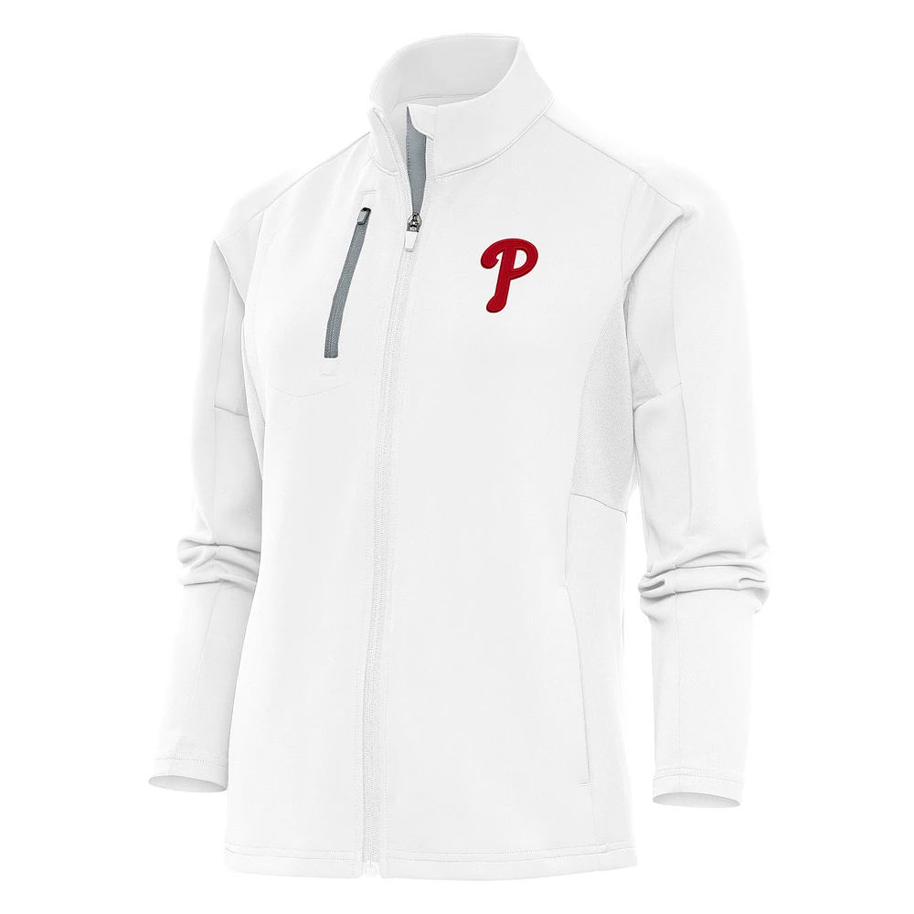 Women's Antigua Philadelphia Phillies Logo Generation Full-Zip Jacket