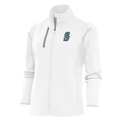 Women's Antigua White Seattle Mariners Logo Generation Full-Zip Jacket