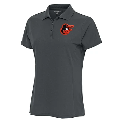 Women's Antigua Charcoal Baltimore Orioles Logo Legacy Pique Polo