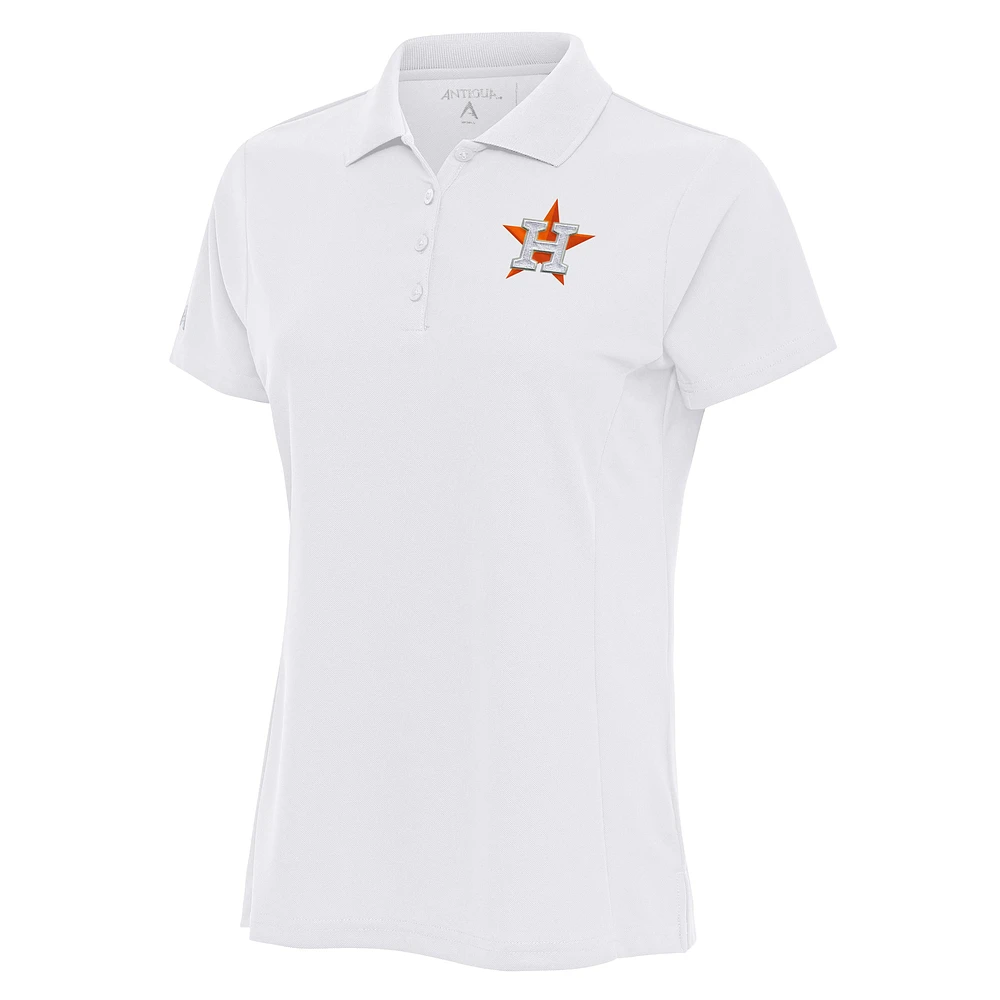 Women's Antigua White Houston Astros Logo Legacy Pique Polo