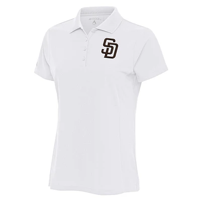 Women's Antigua White San Diego Padres Logo Legacy Pique Polo