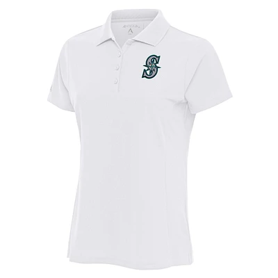 Women's Antigua White Seattle Mariners Logo Legacy Pique Polo