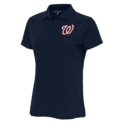 Women's Antigua Navy Washington Nationals Logo Legacy Pique Polo