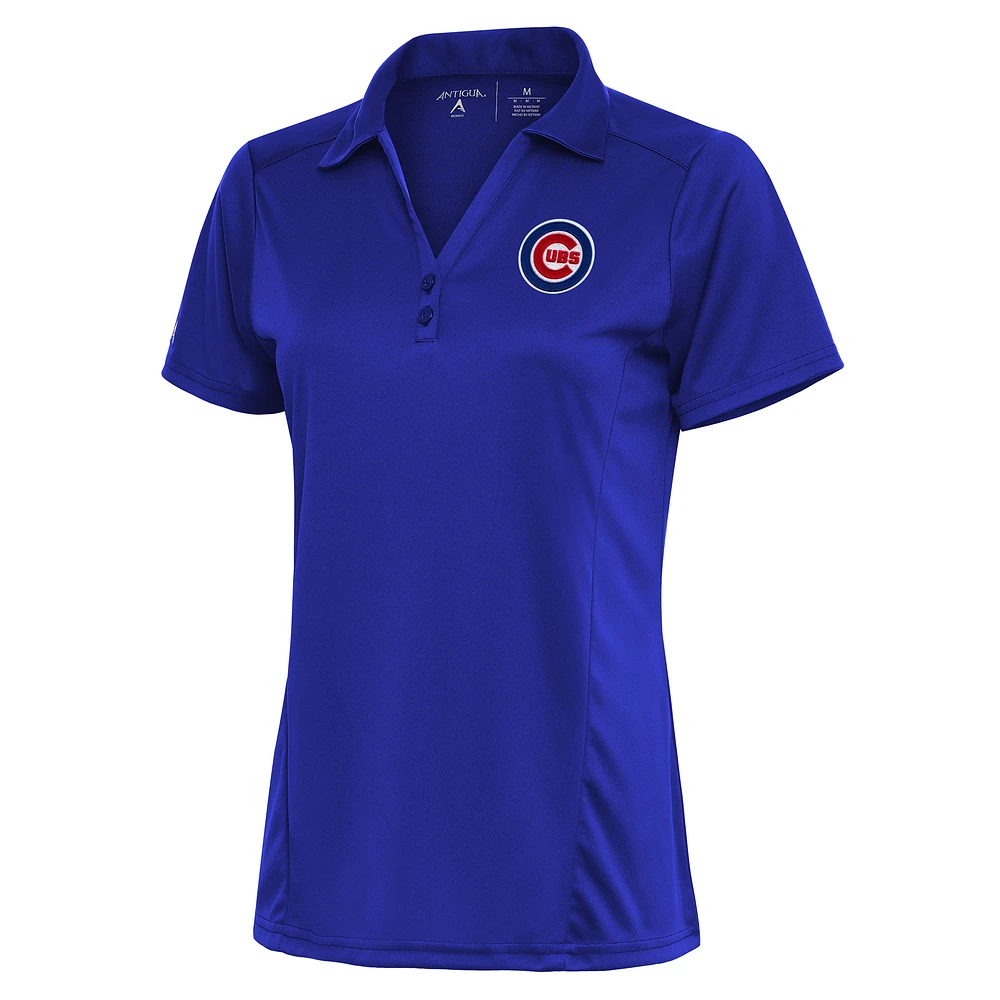 Women's Antigua Royal Chicago Cubs Logo Tribute Polo