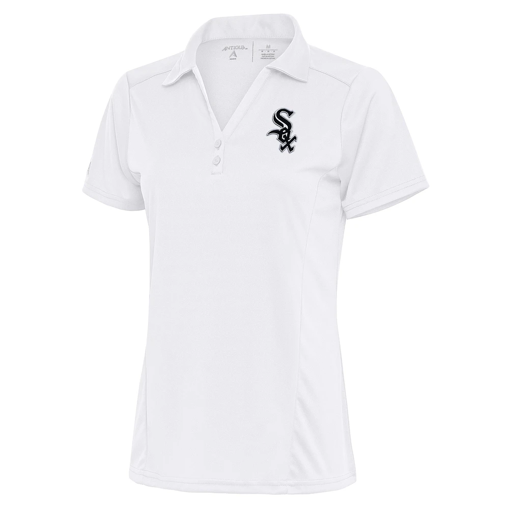 Women's Antigua White Chicago Sox Logo Tribute Polo
