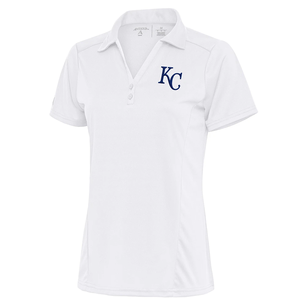 Women's Antigua White Kansas City Royals Logo Tribute Polo