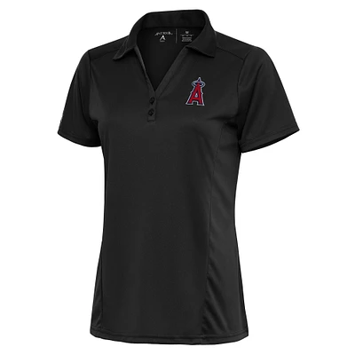 Women's Antigua Charcoal Los Angeles Angels Logo Tribute Polo