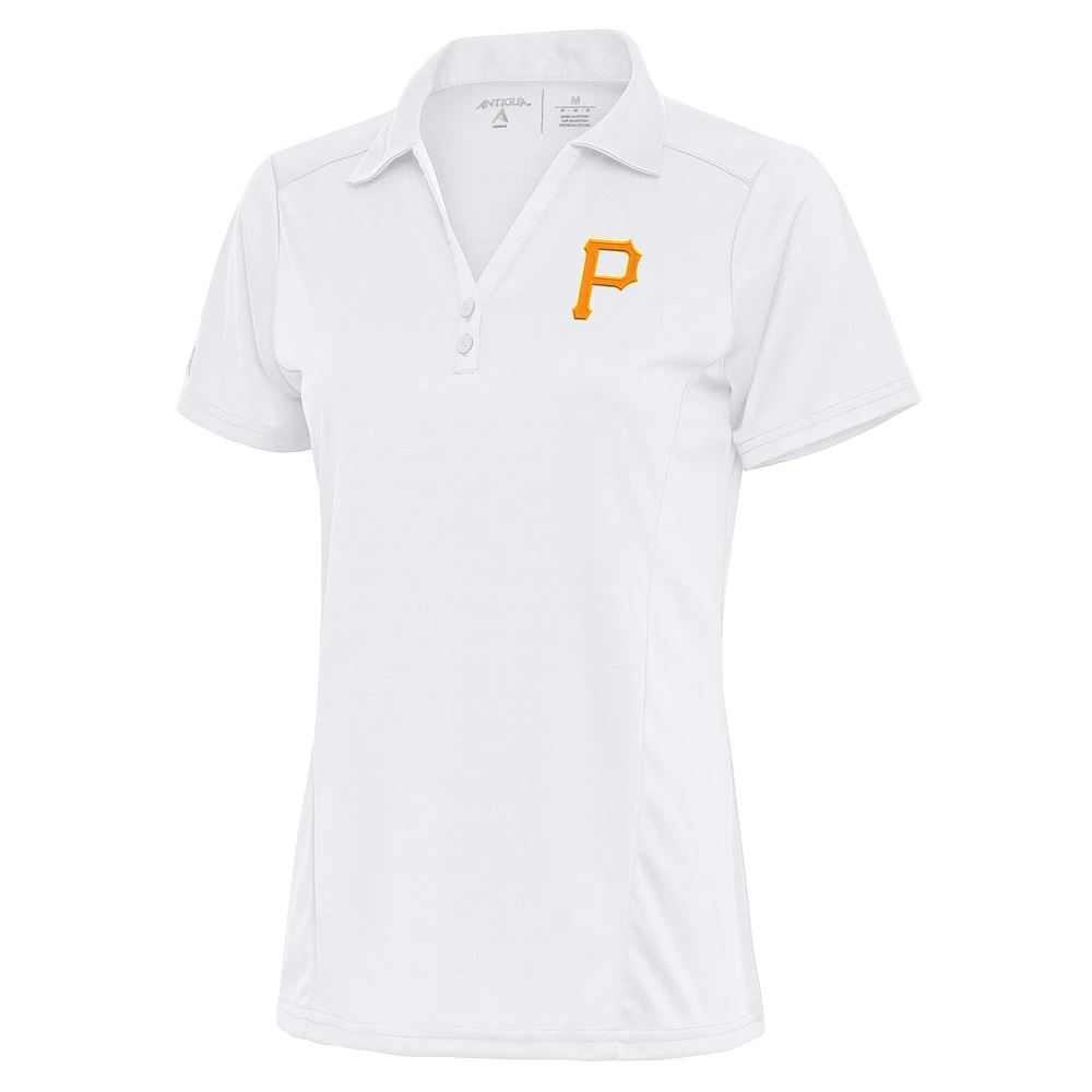 Women's Antigua White Pittsburgh Pirates Logo Tribute Polo