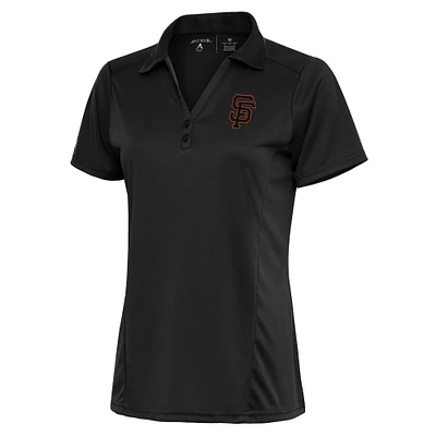 Women's Antigua Charcoal San Francisco Giants Logo Tribute Polo