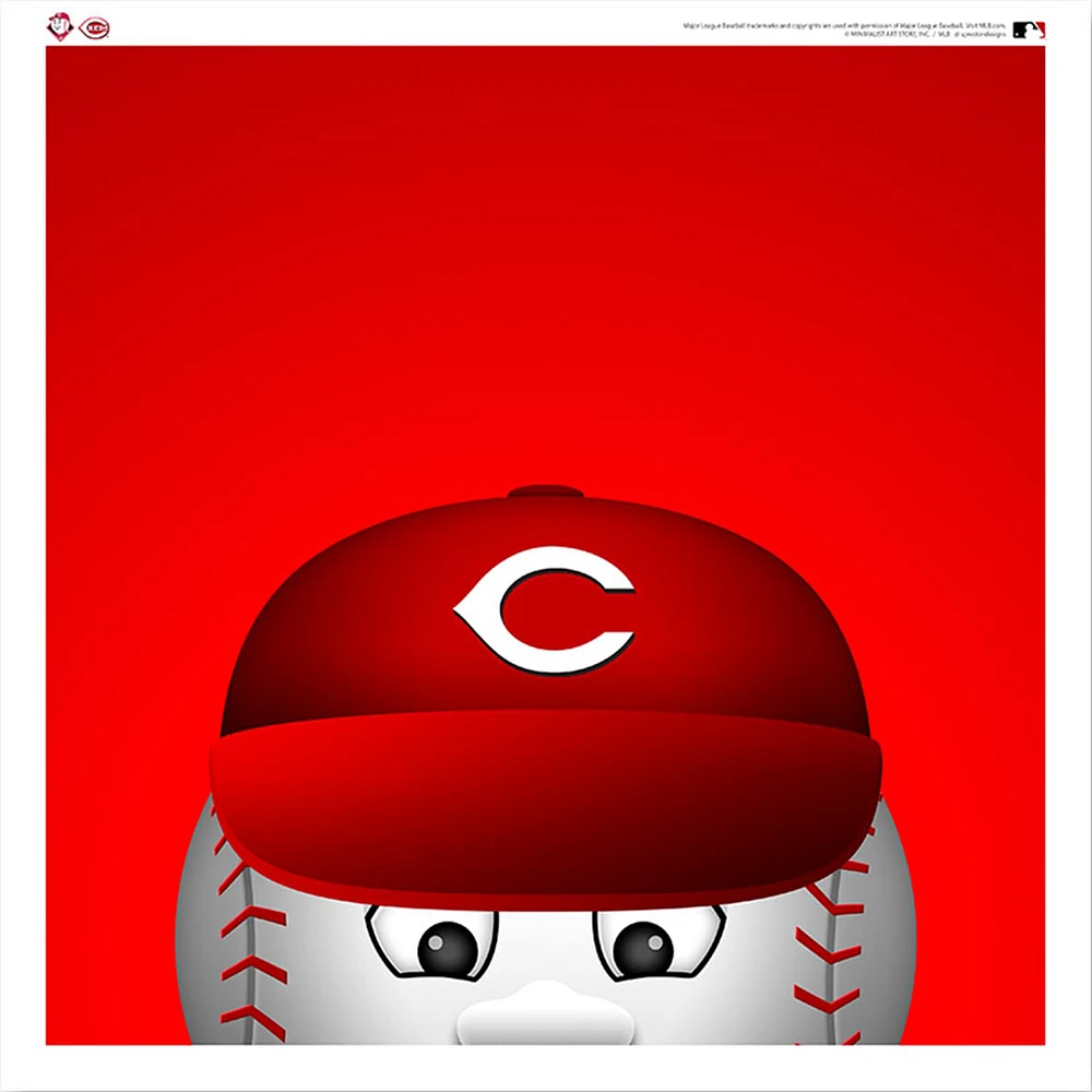 MR. RED Cincinnati Reds 12'' x 12'' Minimalist Mascot Poster Print