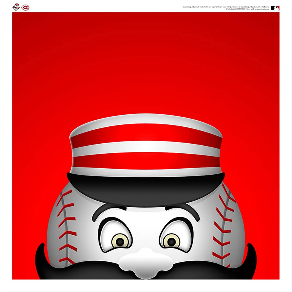 Mr. Redlegs Cincinnati Reds 12'' x 12'' Minimalist Mascot Poster Print