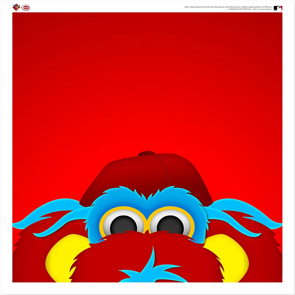 GAPPER Cincinnati Reds 12'' x 12'' Minimalist Mascot Poster Print
