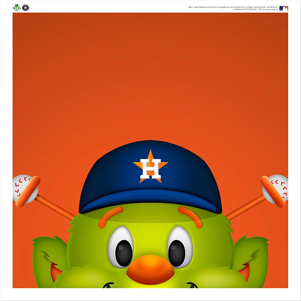 Orbit Houston Astros 12'' x 12'' Minimalist Mascot Poster Print