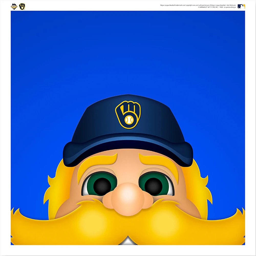 Bernie Brewer Milwaukee Brewers 12'' x 12'' Minimalist Mascot Poster Print