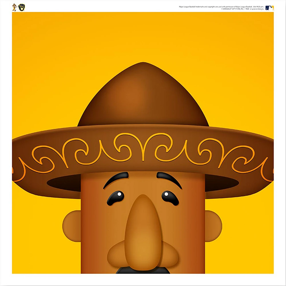 Chorizo Milwaukee Brewers 12'' x 12'' Minimalist Mascot Poster Print