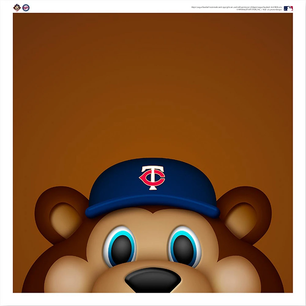T.C. Bear Minnesota Twins 12'' x 12'' Minimalist Mascot Poster Print