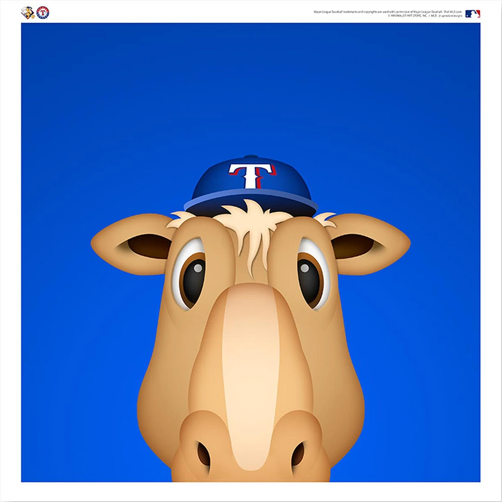 Ranger Captain Texas Rangers 12'' x 12'' Minimalist Mascot Poster Print