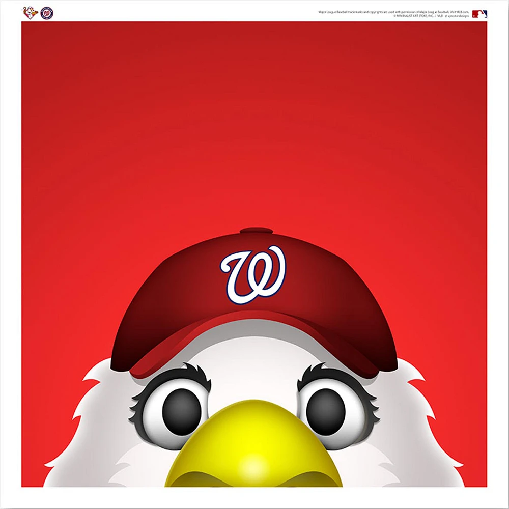 Screech Washington Nationals 12'' x 12'' Minimalist Mascot Poster Print