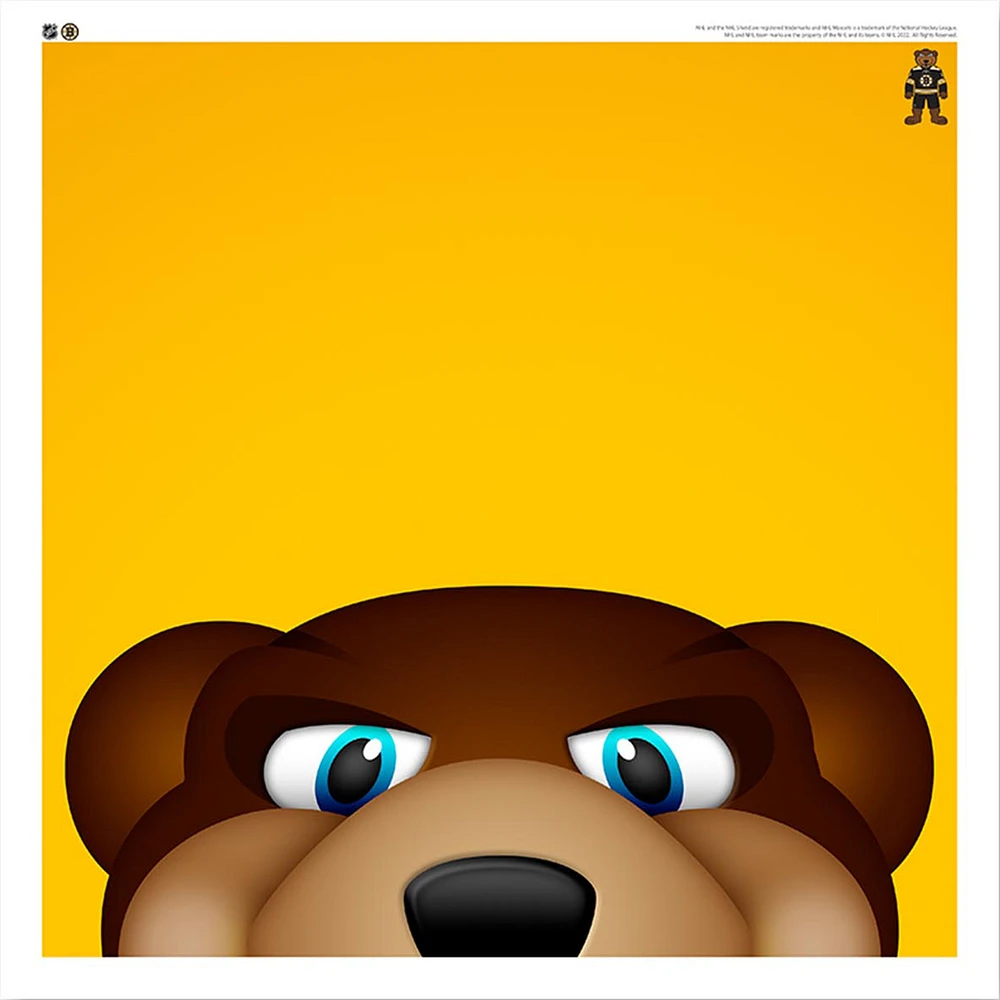 Blades Boston Bruins 12'' x 12'' Minimalist Mascot Poster Print
