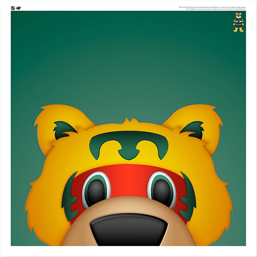 Nordy Minnesota Wild 12'' x 12'' Minimalist Mascot Poster Print