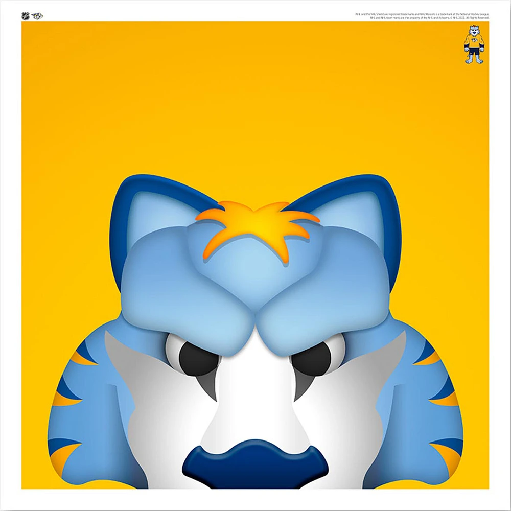 Gnash Nashville Predators 12'' x 12'' Minimalist Mascot Poster Print