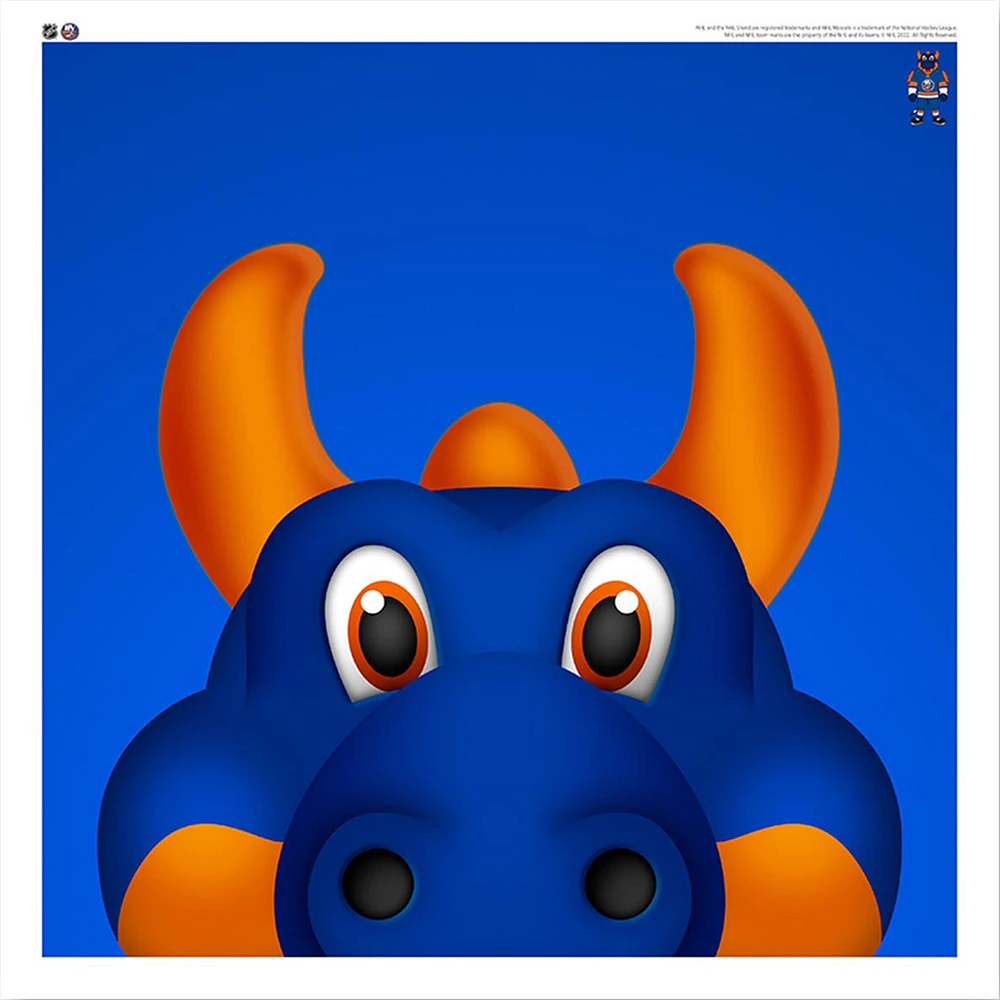 Sparky the Dragon New York Islanders 12'' x 12'' Minimalist Mascot Poster Print