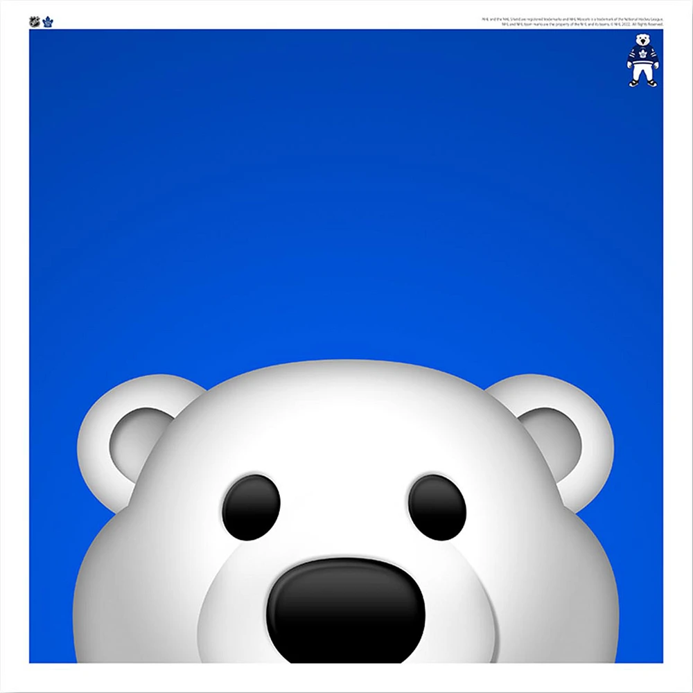 Carlton The Bear Toronto Maple Leafs 12'' x 12'' Minimalist Mascot Poster Print