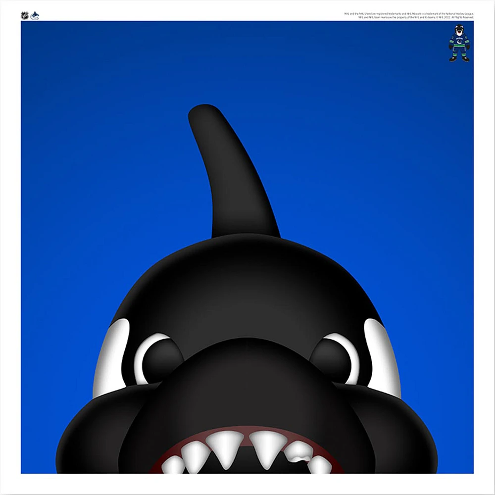 Fin Vancouver Canucks 12'' x 12'' Minimalist Mascot Poster Print
