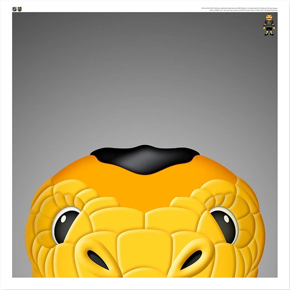 Chance The Gila Monster Vegas Golden Knights 12'' x 12'' Minimalist Mascot Poster Print