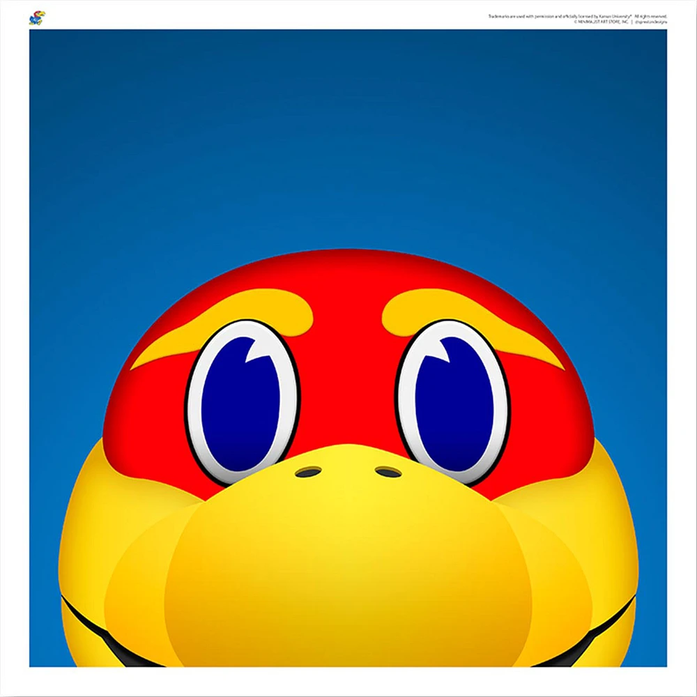 Big Jay Kansas Jayhawks 12'' x 12'' Minimalist Mascot Poster Print