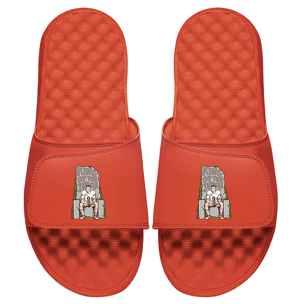 Men's ISlide x BreakingT Joe Burrow Orange NFLPA King Of The Jungle Slide Sandals