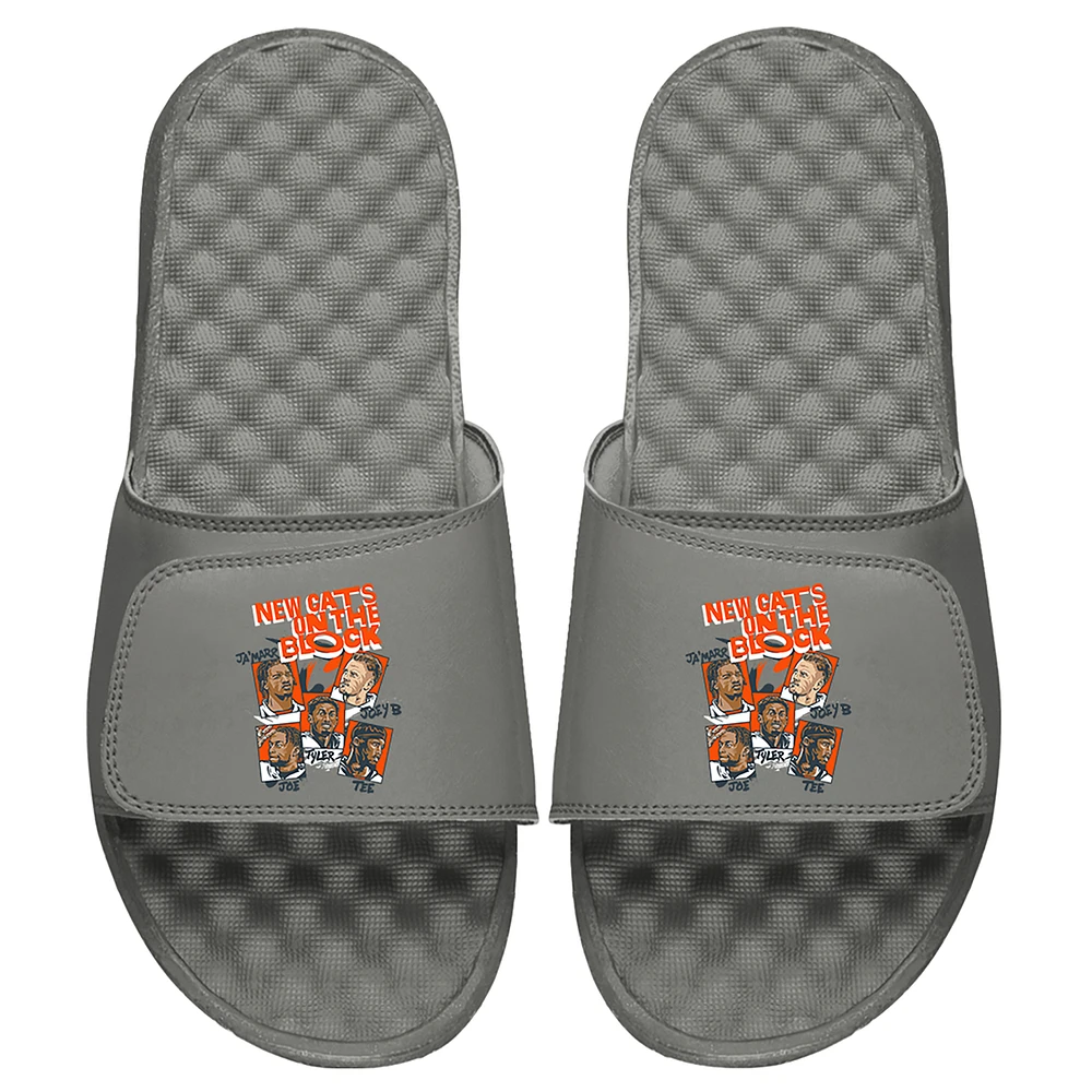 Youth ISlide x BreakingT Gray NFLPA New Cats Slide Sandals