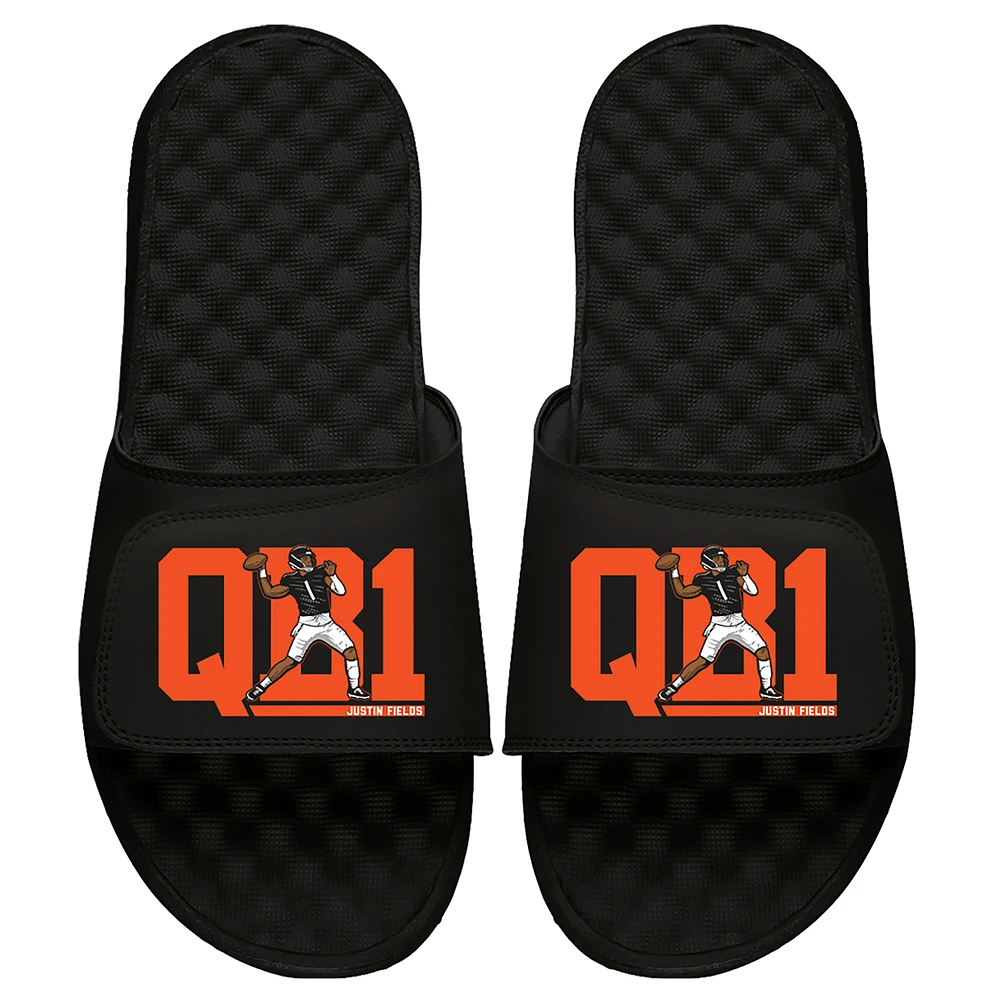 Youth ISlide x BreakingT Justin Fields Black NFLPA QB1 Slide Sandals