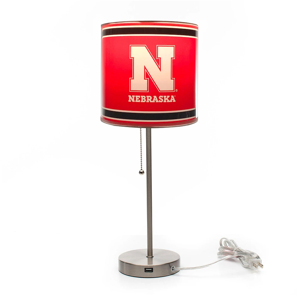 Imperial Nebraska Huskers Chrome Desk Lamp
