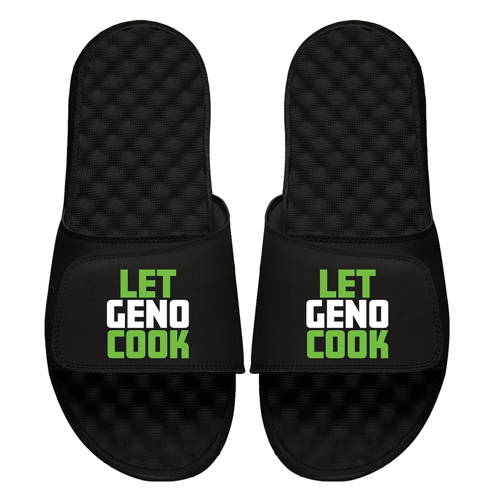 Youth BreakingT x ISlide Geno Smith Black NFLPA Let Cook Slide Sandals