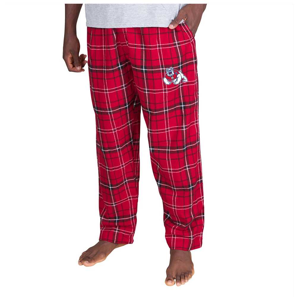 Men's Concepts Sport Red/Black Fresno State Bulldogs Ultimate Flannel Pants