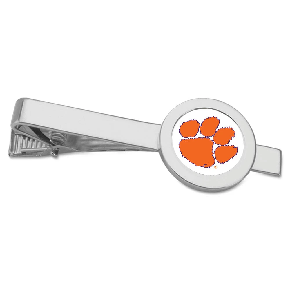 Silver Clemson Tigers Team Logo Tie Bar