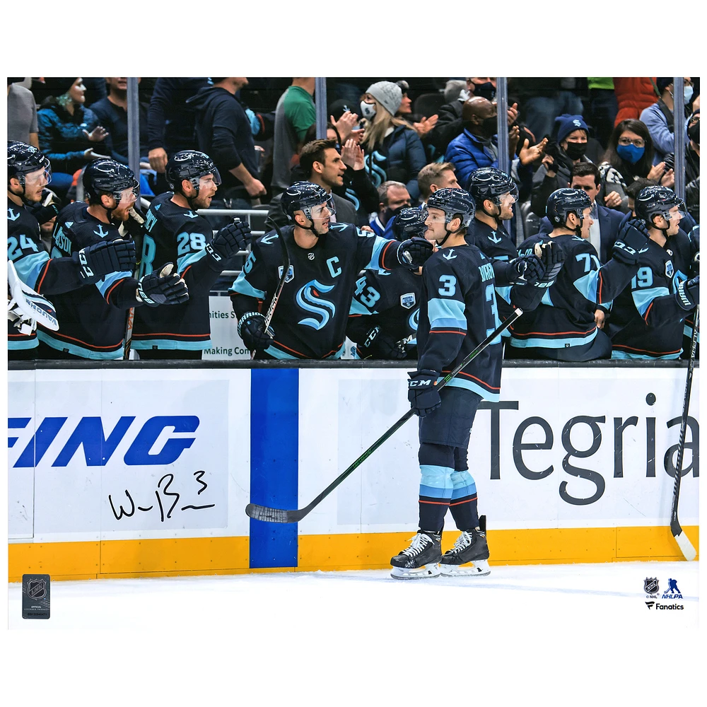 Will Borgen Seattle Kraken Autographed 16" x 20" 1st Goal Celebration Photograph