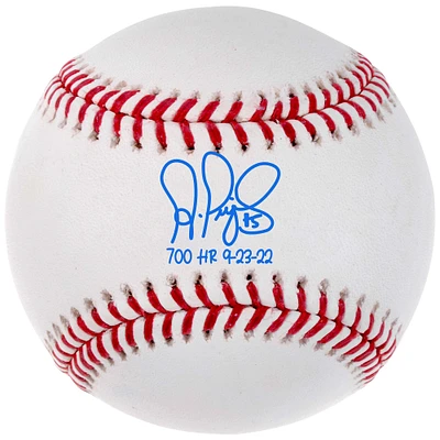 Fanatics Authentic Albert Pujols St. Louis Cardinals 700th Home Run Autographed Baseball with ''700 HR'' and ''9-23-22'' Inscriptions
