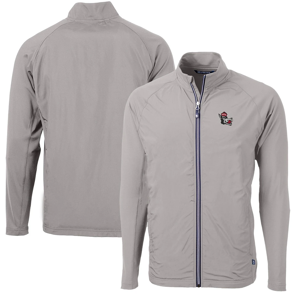 Men's Cutter & Buck NC State Wolfpack Adapt Eco Knit Hybrid Recycled Big Tall Full-Zip Jacket