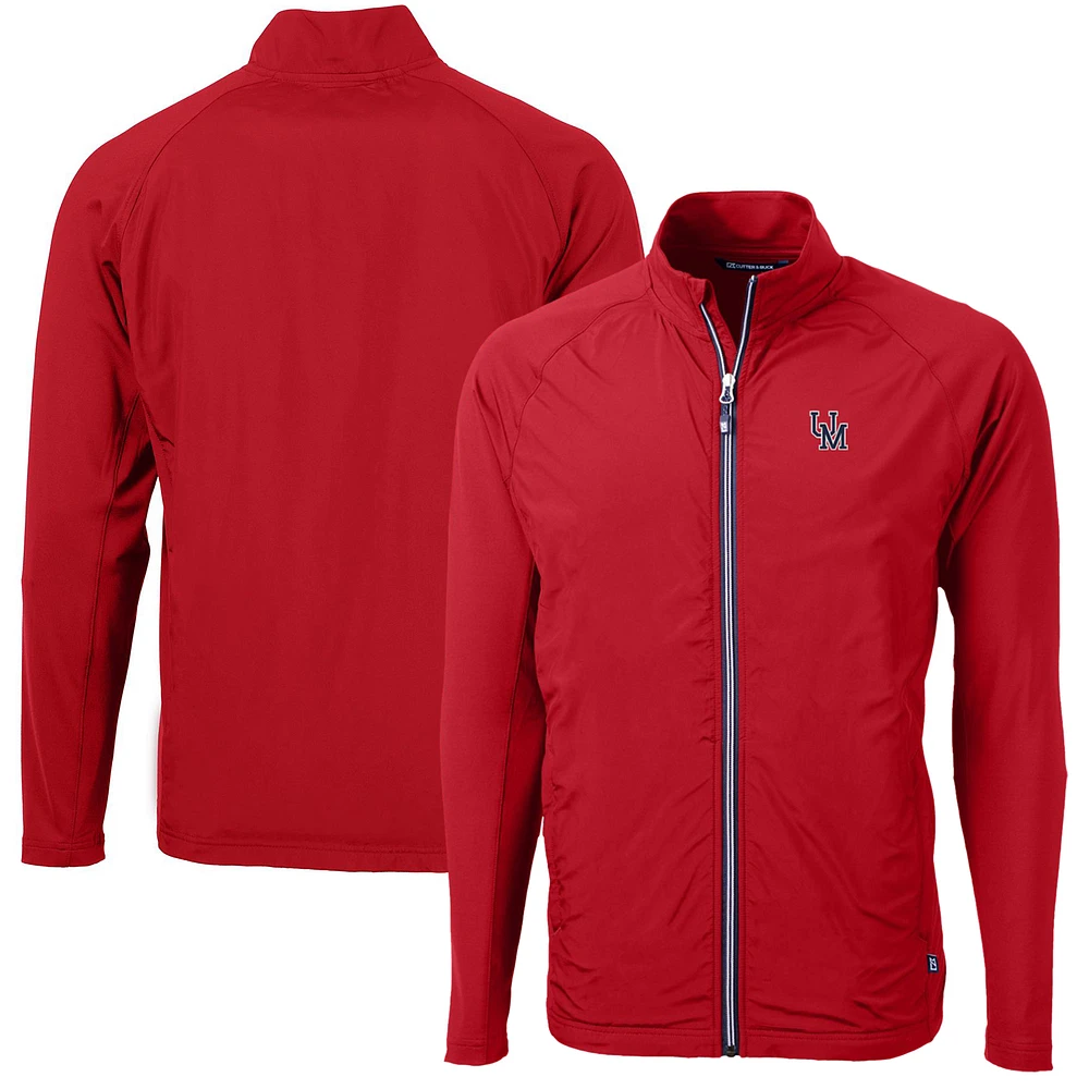 Men's Cutter & Buck Red Ole Miss Rebels Adapt Eco Knit Hybrid Recycled Big Tall Full-Zip Jacket