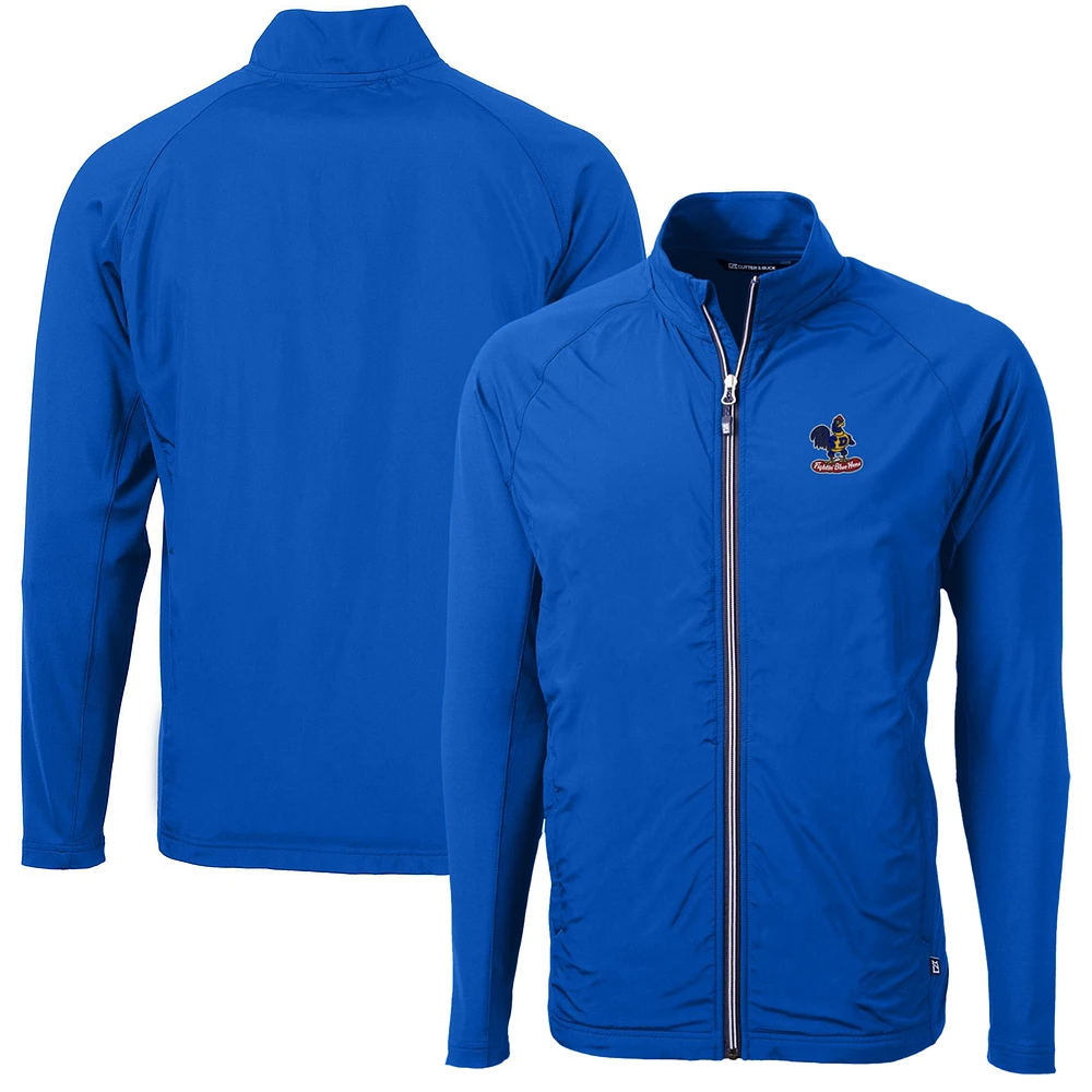 Men's Cutter & Buck Royal Delaware Fightin' Blue Hens Adapt Eco Knit Hybrid Recycled Big Tall Full-Zip Jacket