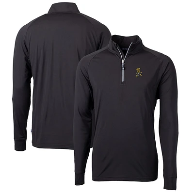 Men's Cutter & Buck Black Wichita State Shockers Adapt Eco Knit Stretch Recycled Big & Tall Quarter-Zip Pullover Top