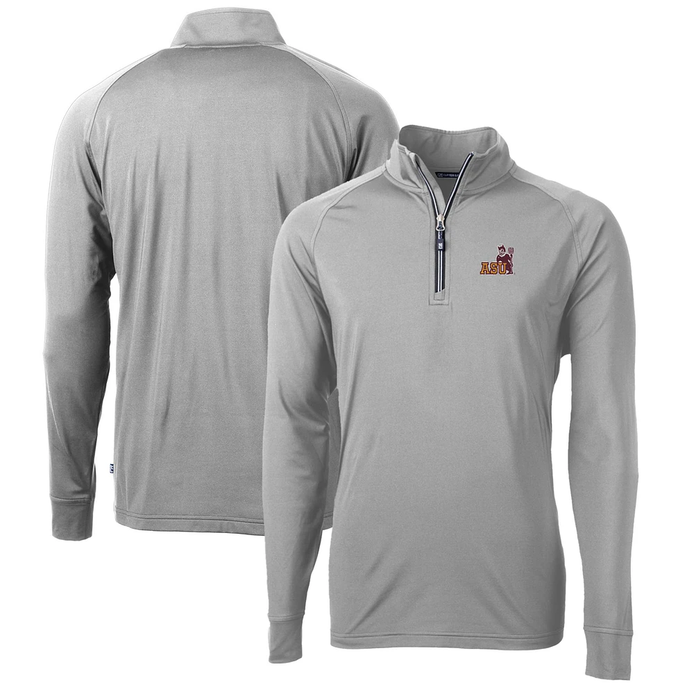 Men's Cutter & Buck Arizona State Sun Devils Adapt Eco Knit Stretch Recycled Big Tall Quarter-Zip Pullover Top