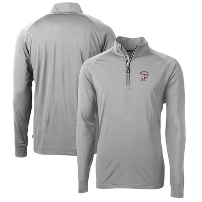 Men's Cutter & Buck Mississippi State Bulldogs Adapt Eco Knit Stretch Recycled Big Tall Quarter-Zip Pullover Top